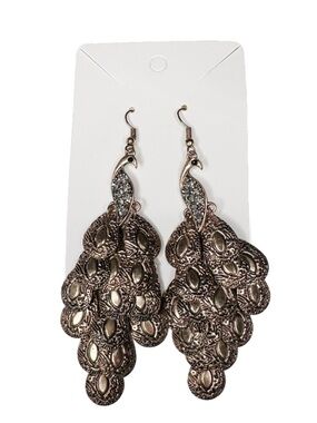 Jennifer Lopez Metallic Peacock Drop Earrings in Antique Gold-tone